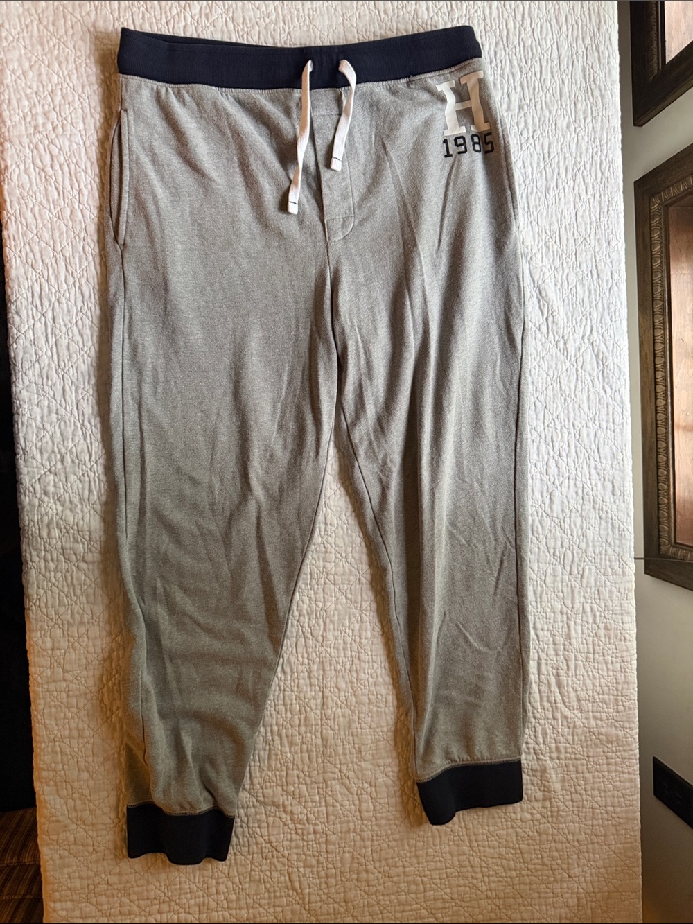 Tommy Hilfiger Gray Jogger Pants with Navy Waistband